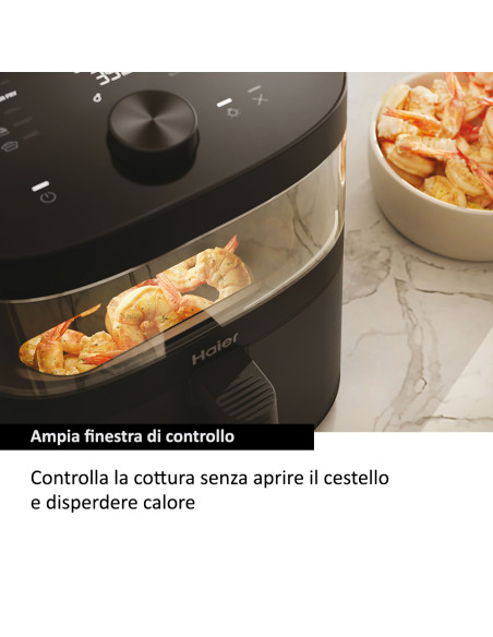 Haier I-Master Series 5 HAF5TWA 011 6,5 L Indipendente 2000 W Friggitrice ad aria calda Nero