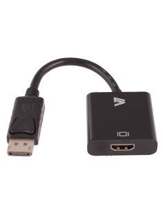 V7 Adaptador negro de vídeo con conector DisplayPort macho a HDMI hembra