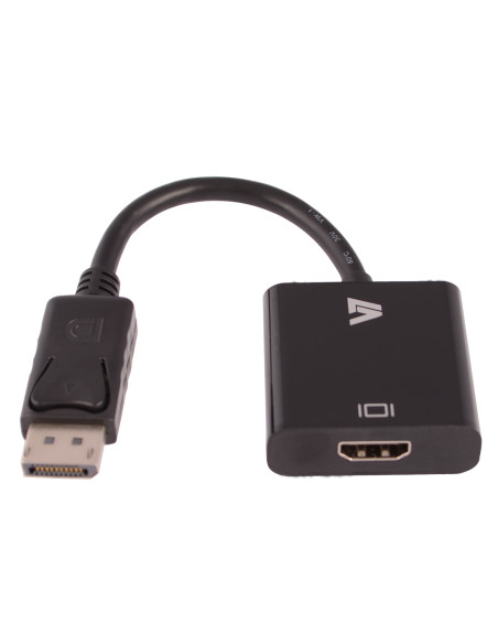 V7 Adaptador negro de vídeo con conector DisplayPort macho a HDMI hembra