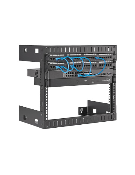 StarTech.com 8U 19" Rack di rete per montaggio a parete a 2 staffe - Rack open frame a muro profondo 30cm. Rack per dati/AV/IT/a