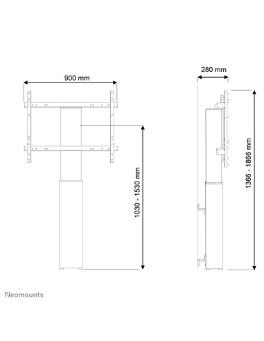 Neomounts PLASMA-W2250BLACK Supporto da pavimento per TV 42-100" - muro - motorizzato