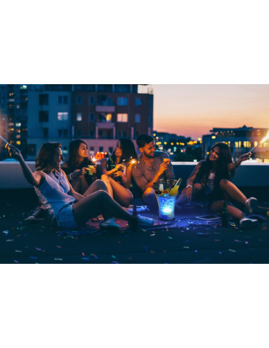 Tech Pop ICE MUSIC BUCKET Secchiello per il ghiaccio dotato di speaker bluetooth e luci