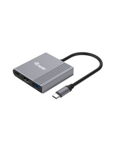 Equip Adattatore 3 in 1 da USB-C a HDMI / USB-A / USB PD, 4K/60Hz, 100W USB PD