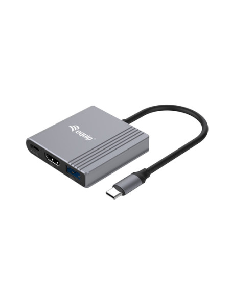 Equip Adattatore 3 in 1 da USB-C a HDMI / USB-A / USB PD, 4K/60Hz, 100W USB PD