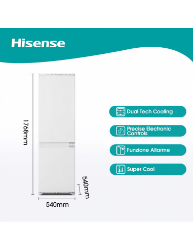 Hisense RIB312F4AWE frigorifero con congelatore Da incasso 246 L Bianco