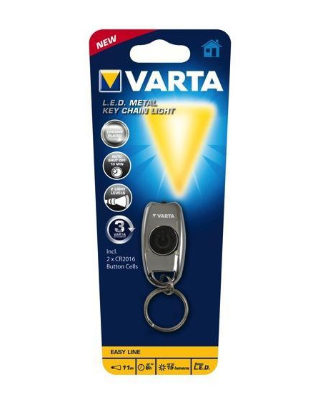 Varta L.E.D. METAL KEY CHAIN LIGHT Cromo Torcia portachiavi LED