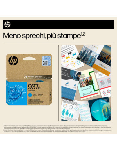 HP Cartuccia di inchiostro ciano originale 937e EvoMore