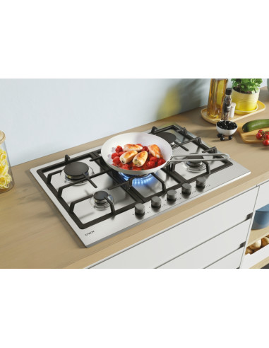 Candy Timeless CHG74WX Acciaio inox Da incasso 74.5 cm Gas 5 Fornello(i)