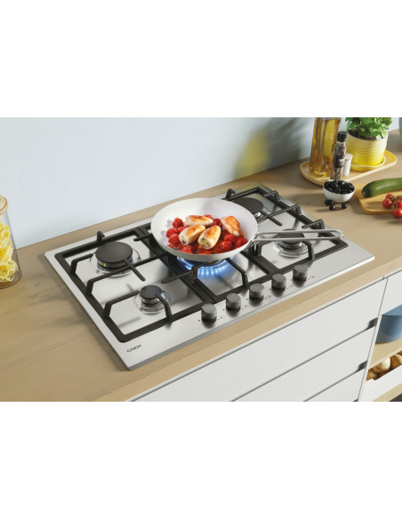 Candy Timeless CHG74WX Acciaio inox Da incasso 74.5 cm Gas 5 Fornello(i)