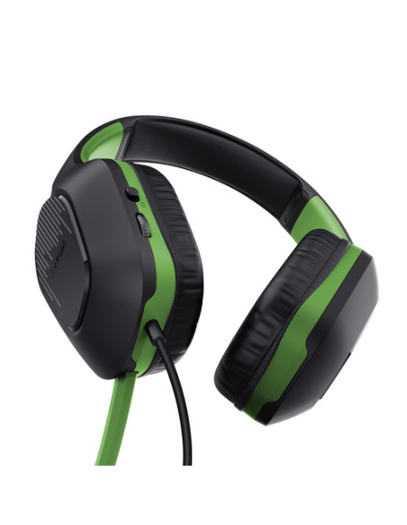 Trust GXT 415X ZIROX Auricolare Cablato A Padiglione Gaming Nero, Verde