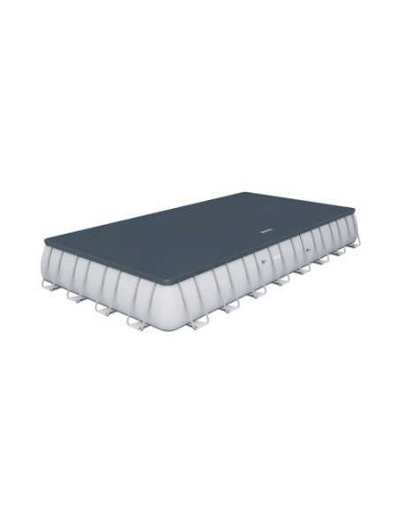 Bestway Power Steel Piscina mis.956x488x132 cm, pvc/tritech, colore grigio, effetto mosaico interno, filtro a cartuccia,copertur