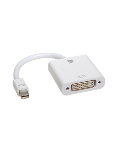 V7 Adaptador blanco de vídeo con conector Mini DisplayPort macho a DVI-I hembra