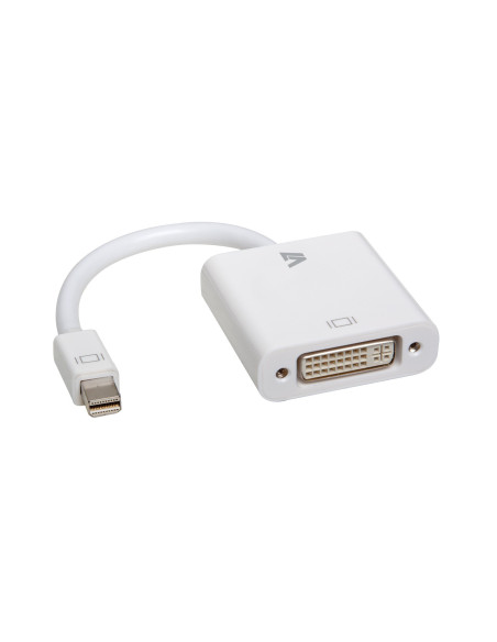 V7 Adaptador blanco de vídeo con conector Mini DisplayPort macho a DVI-I hembra