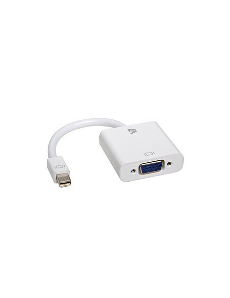 V7 Adaptador blanco de vídeo con conector Mini DisplayPort macho a VGA hembra
