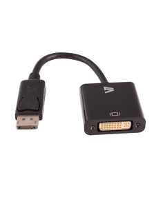 V7 Adaptador negro de vídeo con conector DisplayPort macho a DVI-I hembra