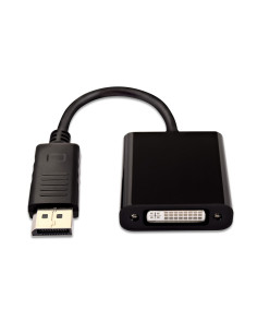V7 Adaptador negro de vídeo con conector DisplayPort macho a DVI-I hembra activo