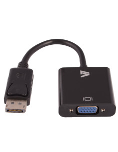 V7 Adaptador negro de vídeo con conector DisplayPort macho a VGA hembra