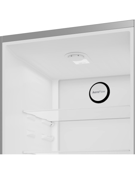 Beko Frigorifero Combinato 1.85cm, Classe E, Total NF, Controllo Meccanico, Metal Look, AeroFlow, 37 dBA