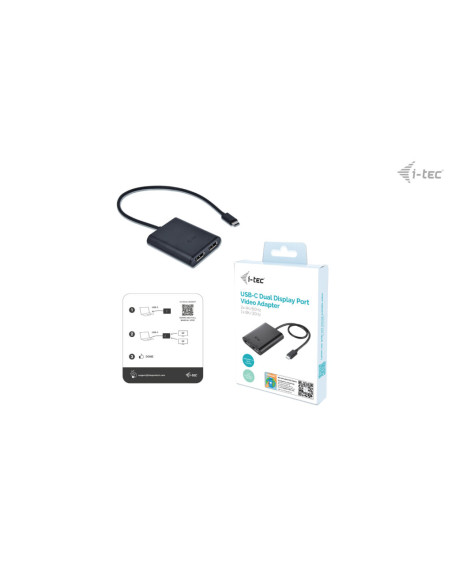 i-tec USB-C Dual 4K/60Hz (single 8K/30Hz) DP Video Adapter