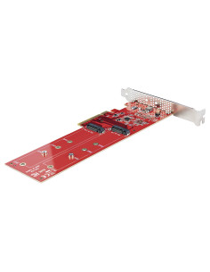 StarTech.com Adattatore PCI Express M.2 NVMe - Scheda Adattatore PCIe 4.0 x8 x16 a Doppio SSD M.2 NVMe or AHCI, 7.8Gbps per disc 2