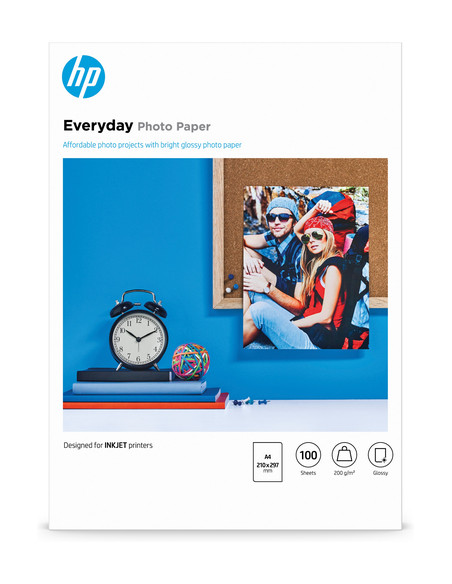 HP Carta fotografica Everyday, lucida, 200 g/m2, A4 (210 x 297 mm), 100 fogli