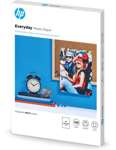 HP Carta fotografica Everyday, lucida, 200 g/m2, A4 (210 x 297 mm), 100 fogli