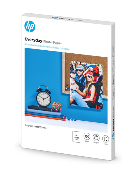 HP Carta fotografica Everyday, lucida, 200 g/m2, A4 (210 x 297 mm), 100 fogli