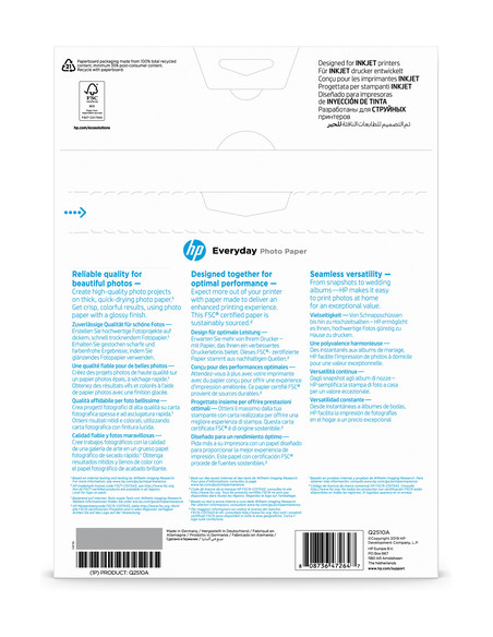 HP Carta fotografica Everyday, lucida, 200 g/m2, A4 (210 x 297 mm), 100 fogli