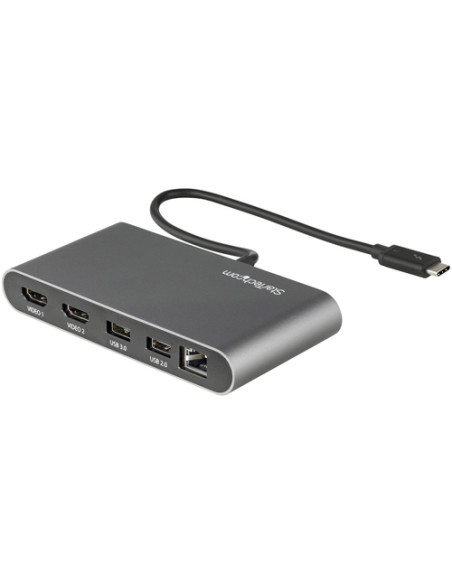 StarTech.com Mini Dock Thunderbolt 3 - Docking Station Portatile per Doppio Monitor HDMI 4K 60Hz, Hub 2x USB-A (3.0/2.0), GbE - 