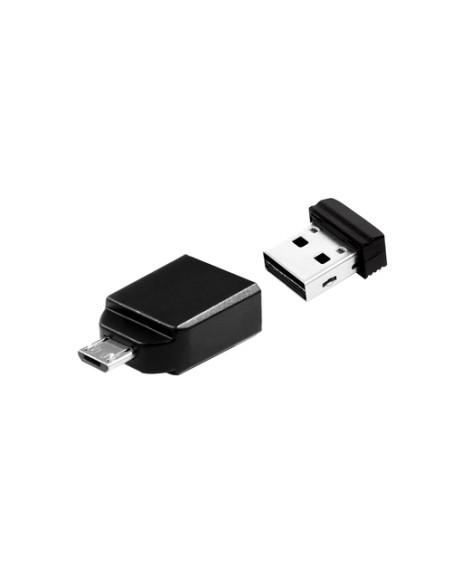 Verbatim Nano - Memoria USB da 32 GB con Adattatore Micro USB - Nero