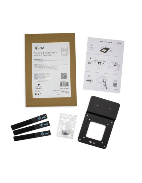 i-tec VESADOCK1 kit di fissaggio Nero Metallo