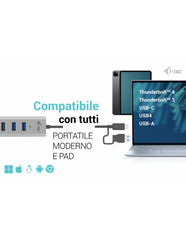 i-tec USB-C/USB-A Charging Metal HUB 7 Port