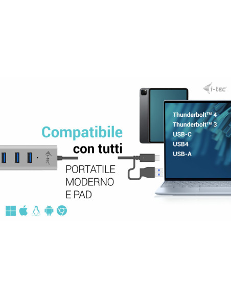 i-tec USB-C/USB-A Charging Metal HUB 7 Port