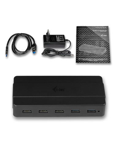 i-tec U3HUB742 hub di interfaccia USB 3.2 Gen 1 (3.1 Gen 1) Type-B 5000 Mbit/s Nero