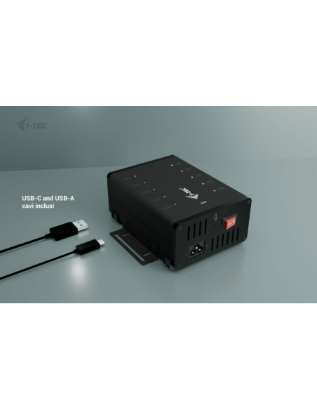 i-tec USB-C/USB-A Metal Charging + data HUB, 15W per port, 10x USB-C