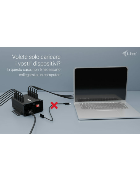 i-tec USB-C/USB-A Metal Charging + data HUB, 15W per port, 10x USB-C