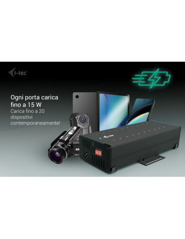 i-tec USB-C/USB-A Metal Charging + data HUB, 15W per port, 20x USB-C
