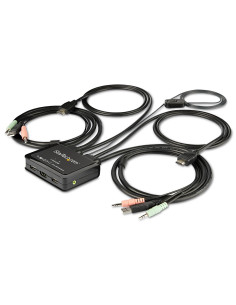 StarTech.com Switch KVM HDMI a 2 porte 4K 60Hz - Switch KVM compatto a doppia porta UHD/Ultra HD USB con cavi da 4 piedi integra
