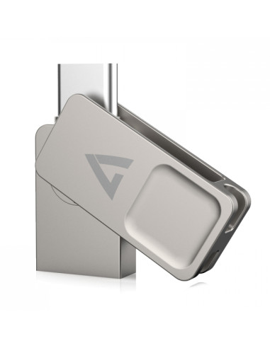 V7 VF3128GTC unità flash USB 128 GB USB Type-A / USB Type-C 3.2 Gen 1 (3.1 Gen 1) Argento