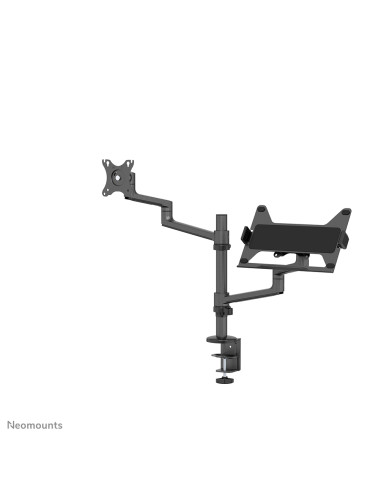 Neomounts DS20-425BL2 Braccio per monitor con supporto per laptop 17-27" - salvaspazio