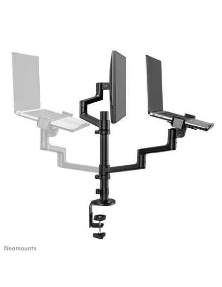 Neomounts DS20-425BL2 Braccio per monitor con supporto per laptop 17-27" - salvaspazio