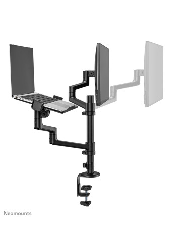 Neomounts DS20-425BL2 Braccio per monitor con supporto per laptop 17-27" - salvaspazio