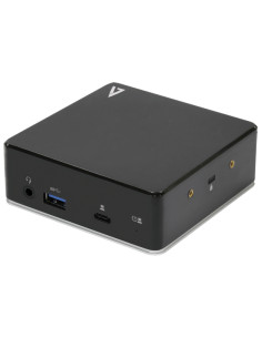 V7 Docking station USB-C universale con due porte HDMI, jack audio combinato da 3,5 mm, Gigabit Ethernet, 3 x porte USB 3.1 ed e