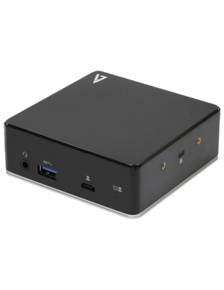 V7 Docking station USB-C universale con due porte HDMI, jack audio combinato da 3,5 mm, Gigabit Ethernet, 3 x porte USB 3.1 ed e