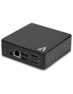 V7 Docking station USB-C universale con due porte HDMI, jack audio combinato da 3,5 mm, Gigabit Ethernet, 3 x porte USB 3.1 ed e 2