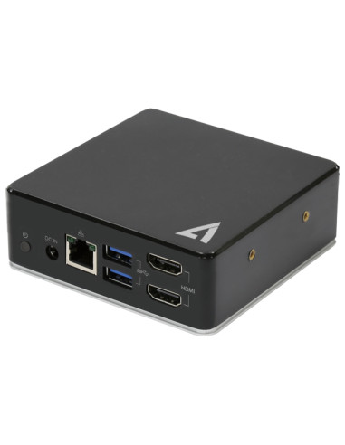 V7 Docking station USB-C universale con due porte HDMI, jack audio combinato da 3,5 mm, Gigabit Ethernet, 3 x porte USB 3.1 ed e