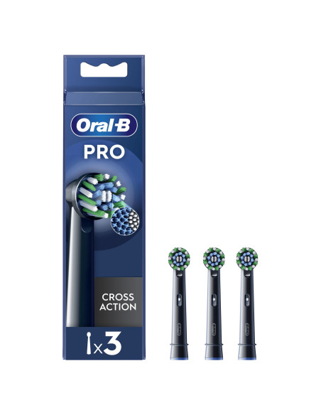 Oral-B Testine Di Ricambio Pro Cross Action Black, 3 Testine