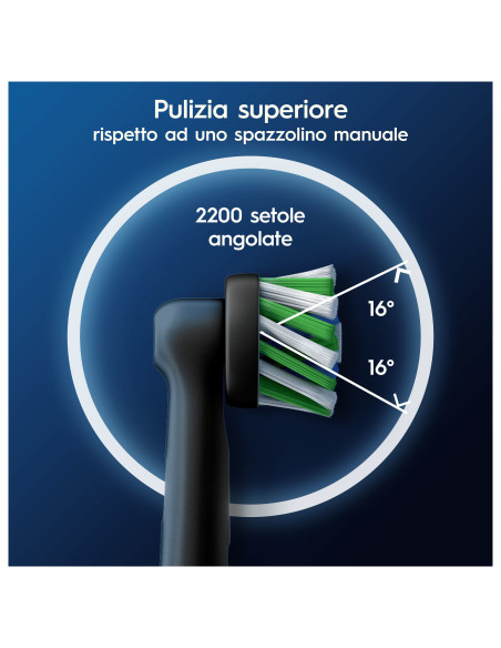 Oral-B Testine Di Ricambio Pro Cross Action Black, 3 Testine