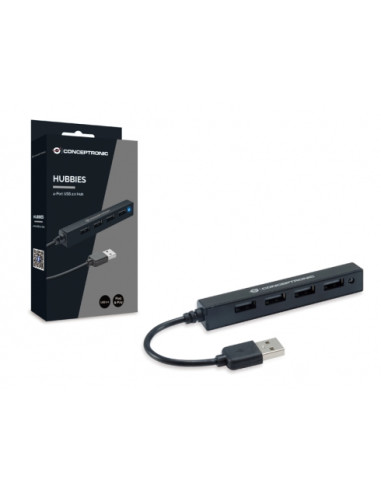 Conceptronic HUBBIES05B hub di interfaccia USB 2.0 480 Mbit/s Nero
