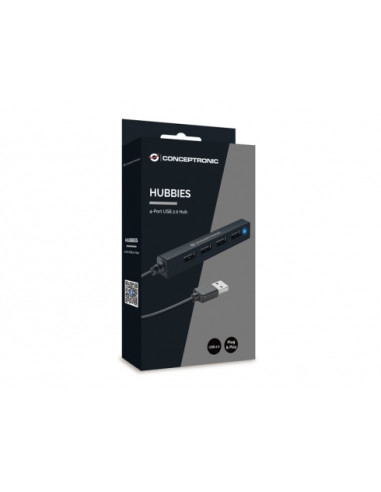 Conceptronic HUBBIES05B hub di interfaccia USB 2.0 480 Mbit/s Nero